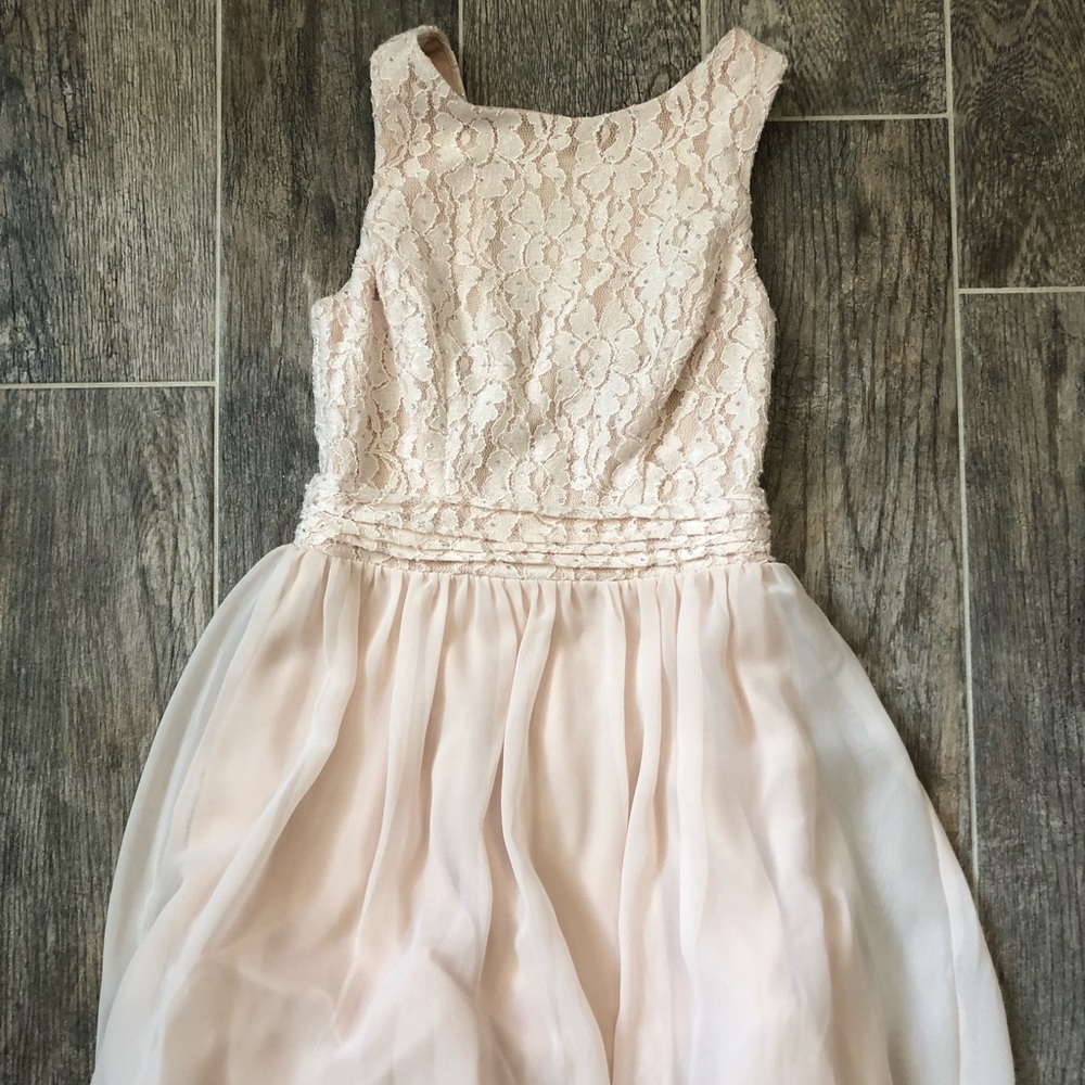 Lace Detailing Peach Dress